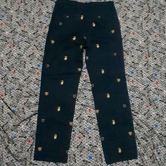 Ralph Lauren Polo Slim Fit All Over Print Pants Chino Chinos Navy Blue AOP Logo - Picture 2 of 4